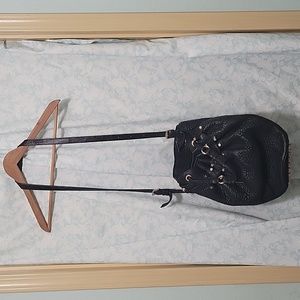 Alexander Wang Black Leather Textured Diego Bucket Bag